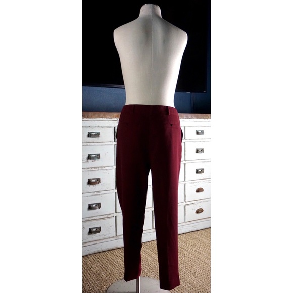 Anthropologie Sasha Button Fly Wine Trousers New 4 - Picture 5 of 16